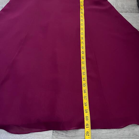 Madison James Maxi Strappy Formal Gown Prom Dress Long burgundy Sheer‎ Size 10 - Picture 10 of 10